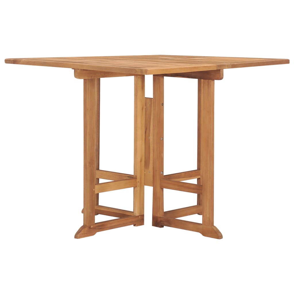 Tavolo Da Giardino Pieghevole 90X90X75 Cm In Massello Di Teak
