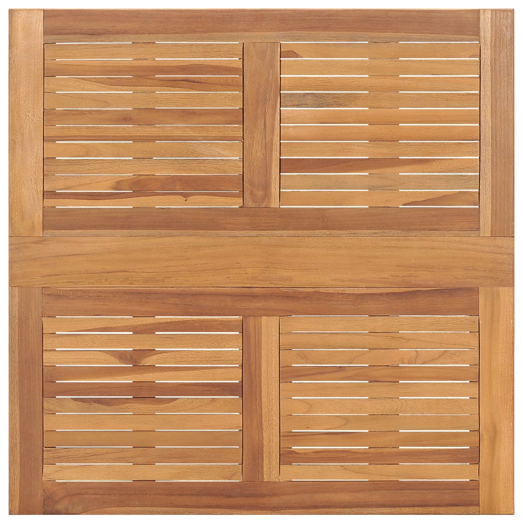 Tavolo Da Giardino Pieghevole 90X90X75 Cm In Massello Di Teak