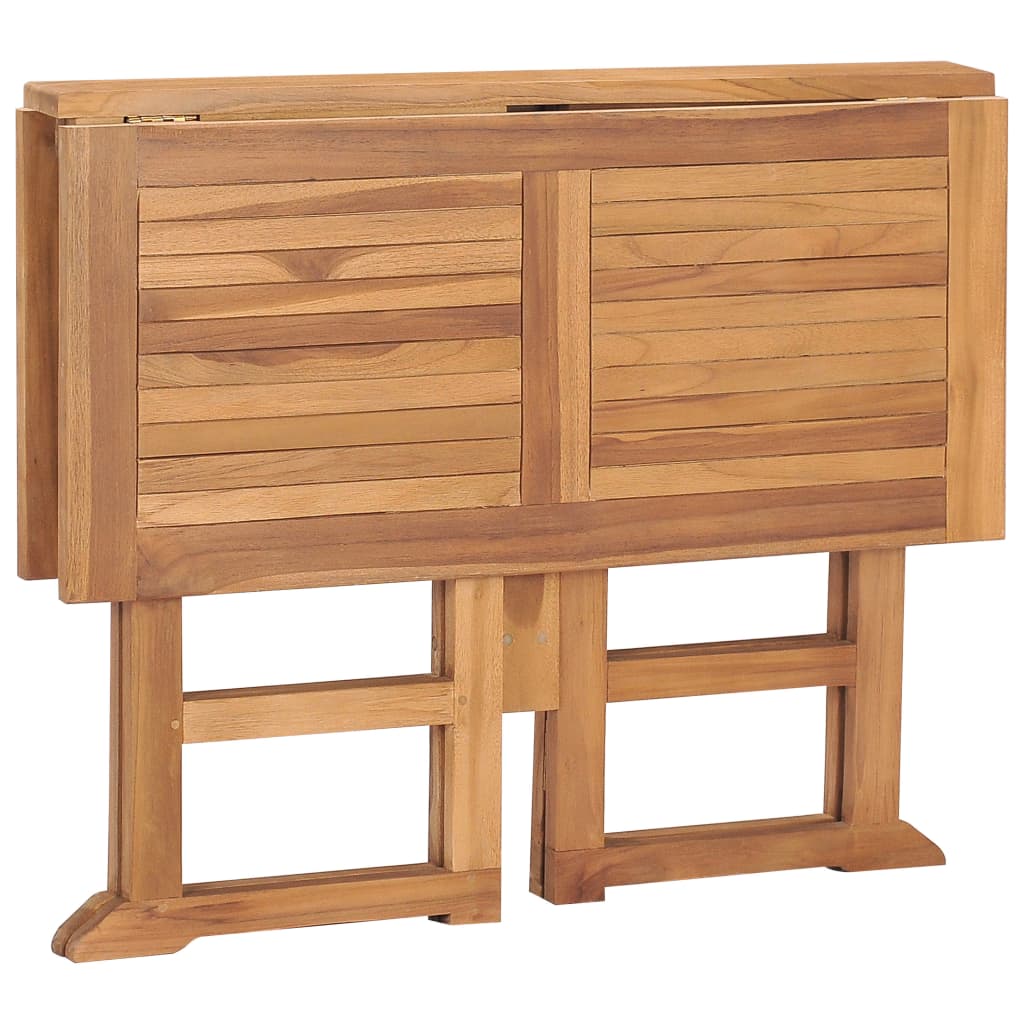 Tavolo Da Giardino Pieghevole 90X90X75 Cm In Massello Di Teak