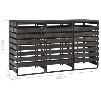 Copribidone Triplo 210X75X121 Cm In Legno Di Pino Verniciato