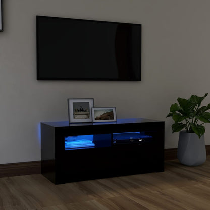Mobile Porta Tv Con Led Artigianale 90X35X40 Cm Multistrato