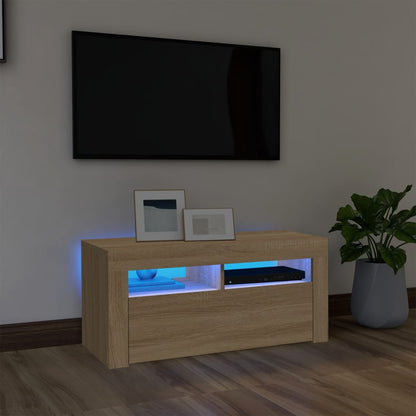 Mobile Porta Tv Con Led Artigianale 90X35X40 Cm Multistrato