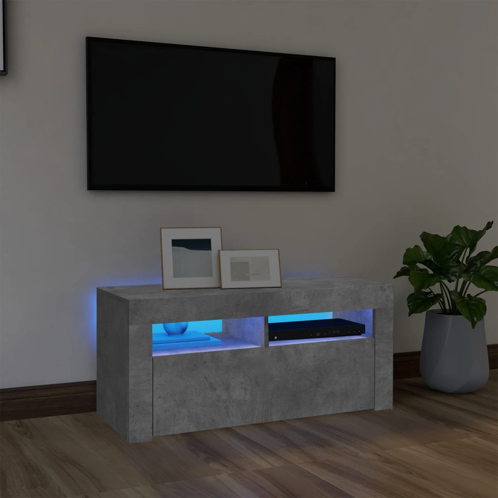 Mobile Porta Tv Con Led Artigianale 90X35X40 Cm Multistrato