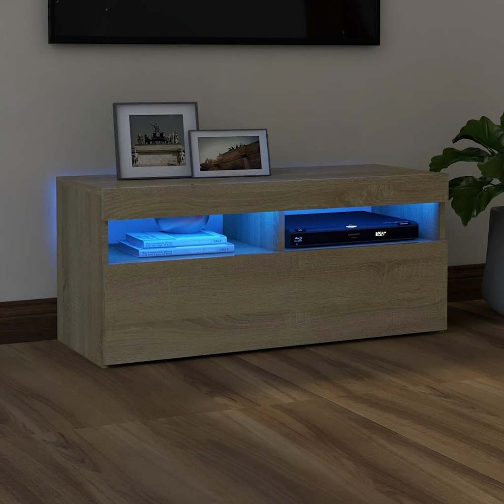 Mobili Porta Tv Con Luci Led 2 Pz 75X35X40 Cm