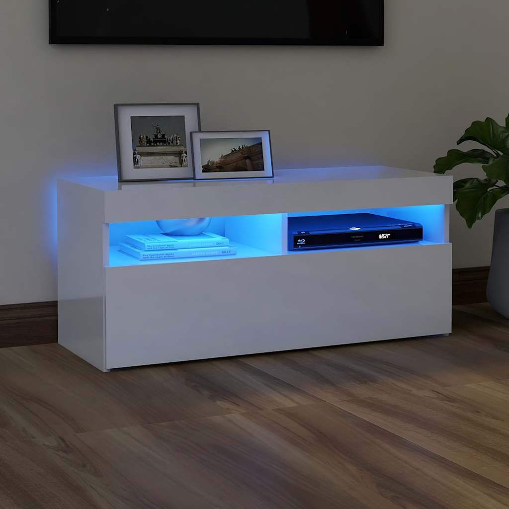 Mobili Porta Tv Con Luci Led 2 Pz 75X35X40 Cm