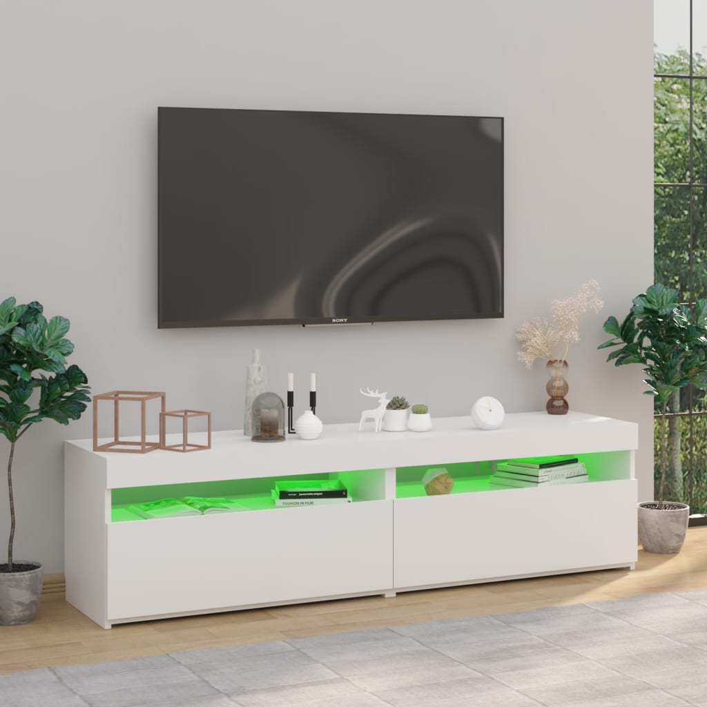 Mobili Porta Tv Con Luci Led 2 Pz 75X35X40 Cm