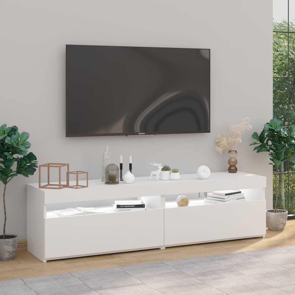 Mobili Porta Tv Con Luci Led 2 Pz 75X35X40 Cm