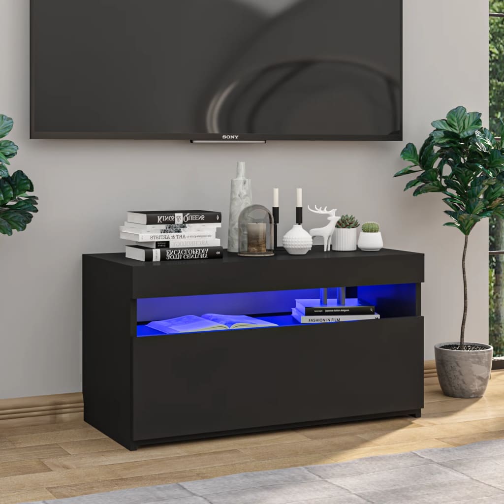 Mobili Porta Tv Con Luci Led 2 Pz 75X35X40 Cm