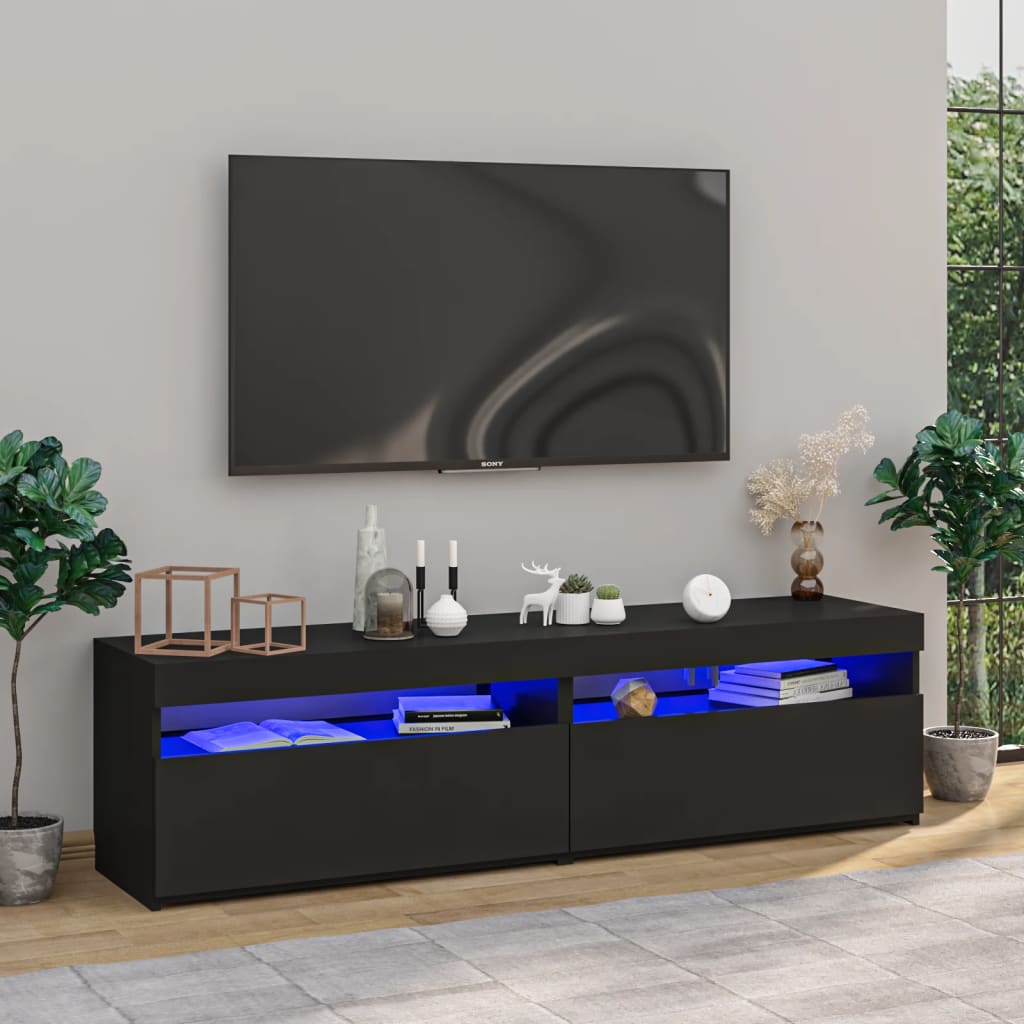 Mobili Porta Tv Con Luci Led 2 Pz 75X35X40 Cm