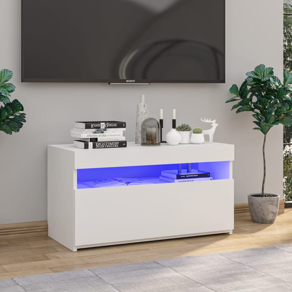 Mobili Porta Tv Con Luci Led 2 Pz 75X35X40 Cm