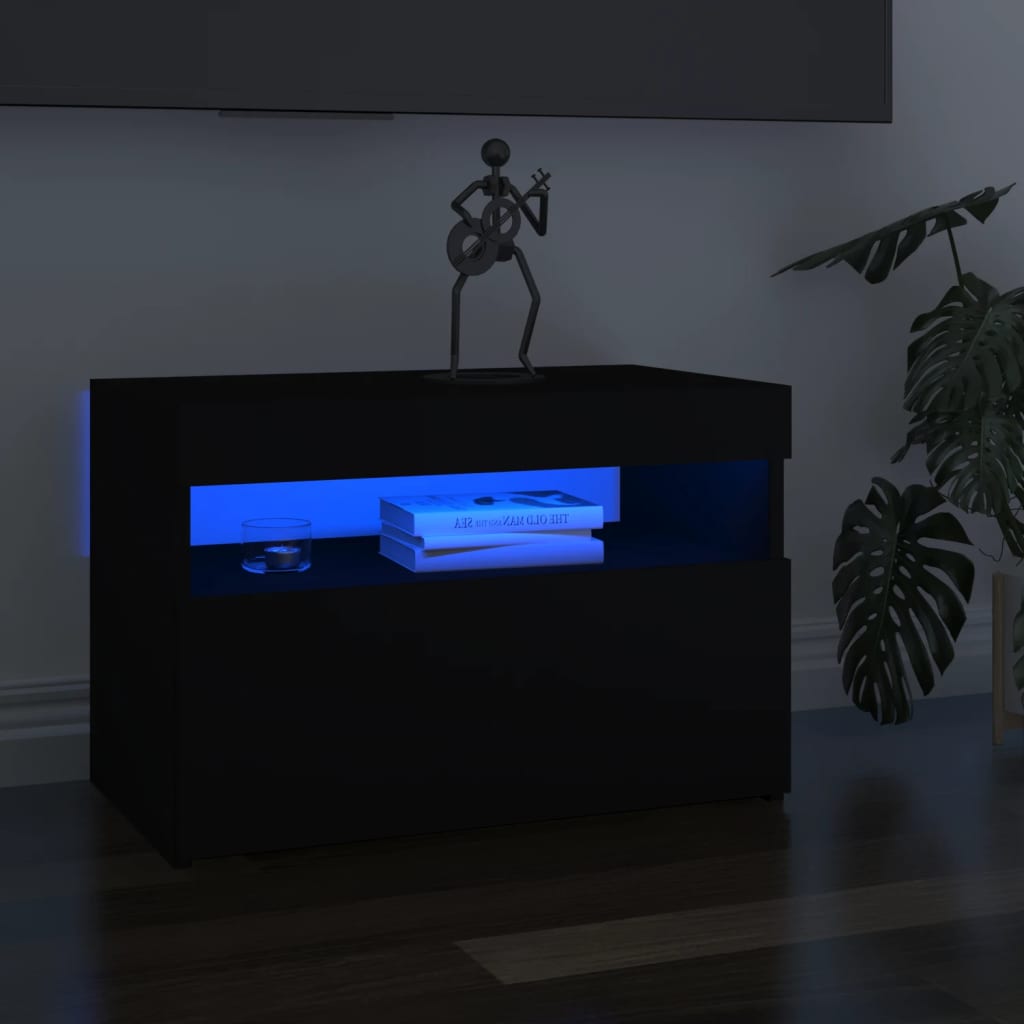 Mobili Porta Tv Con Luci Led 2 Pz 75X35X40 Cm