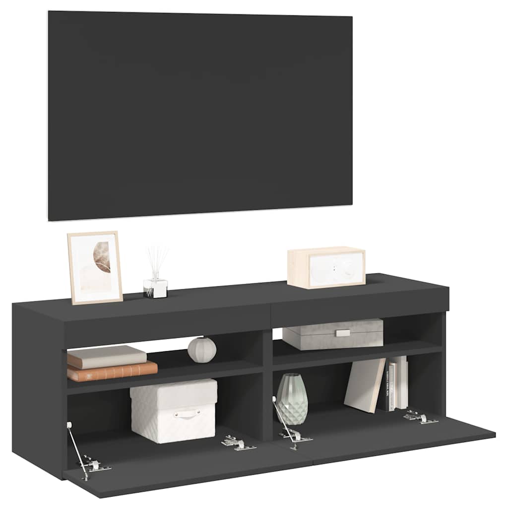 Mobili Porta Tv Con Luci Led 2 Pz 75X35X40 Cm