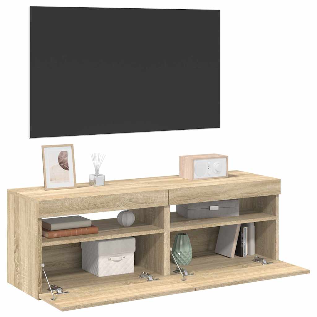 Mobili Porta Tv Con Luci Led 2 Pz 75X35X40 Cm