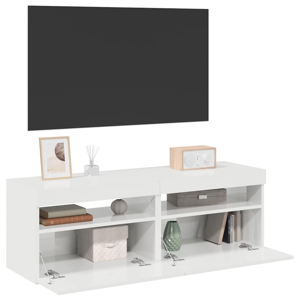 Mobili Porta Tv Con Luci Led 2 Pz 75X35X40 Cm