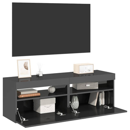 Mobili Porta Tv Con Luci Led 2 Pz 75X35X40 Cm