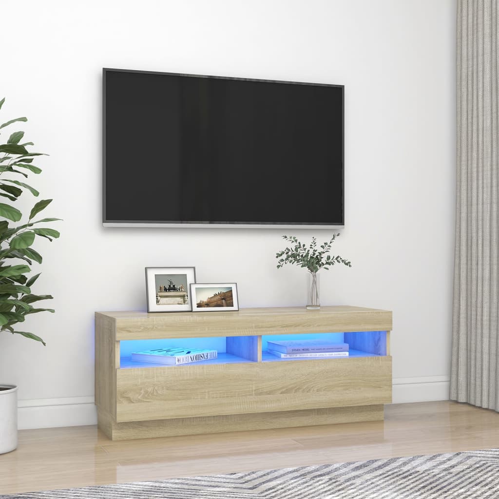 Mobile Porta Tv Con Luci Led 100X35X40 Cm