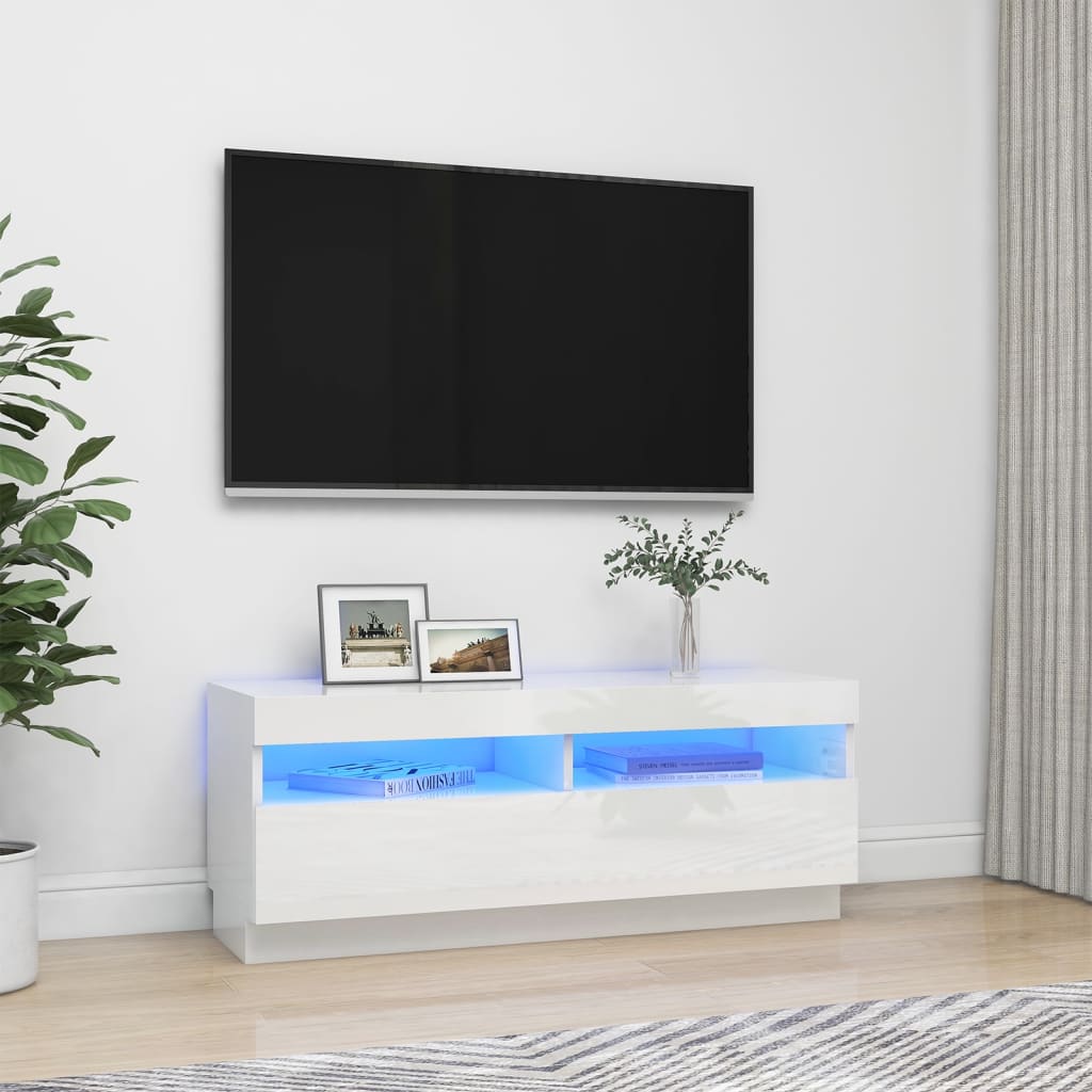 Mobile Porta Tv Con Luci Led 100X35X40 Cm