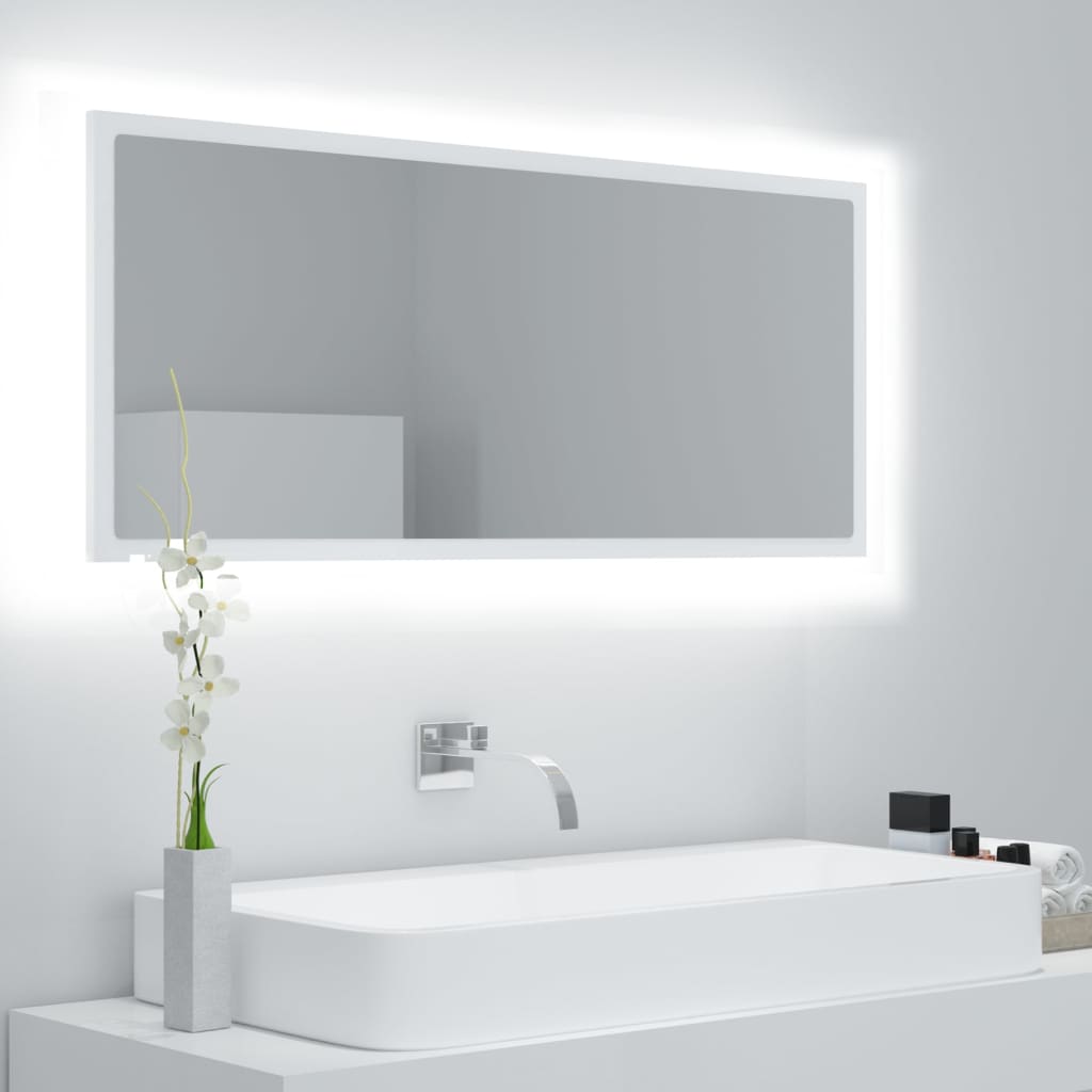 Specchio Da Bagno Con Led 100X8,5X37Cm Truciolato