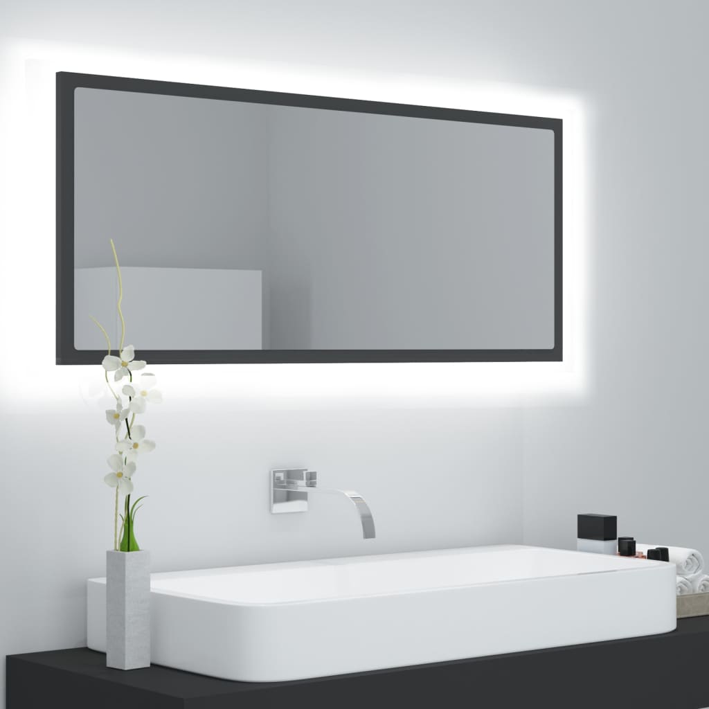 Specchio Da Bagno Con Led 100X8,5X37Cm Truciolato