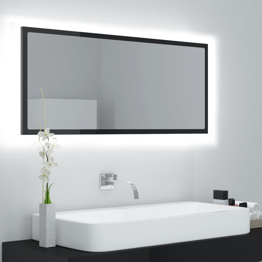 Specchio Da Bagno Con Led 100X8,5X37Cm Truciolato