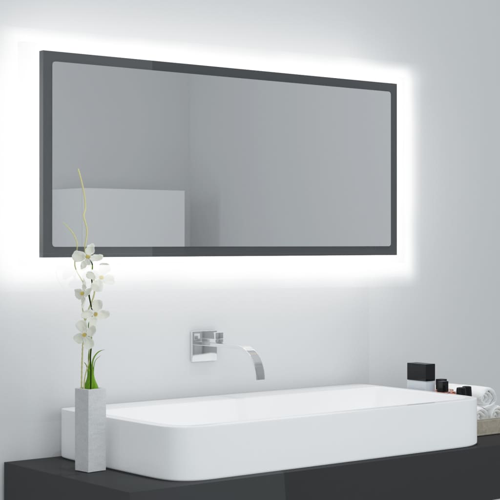 Specchio Da Bagno Con Led 100X8,5X37Cm Truciolato
