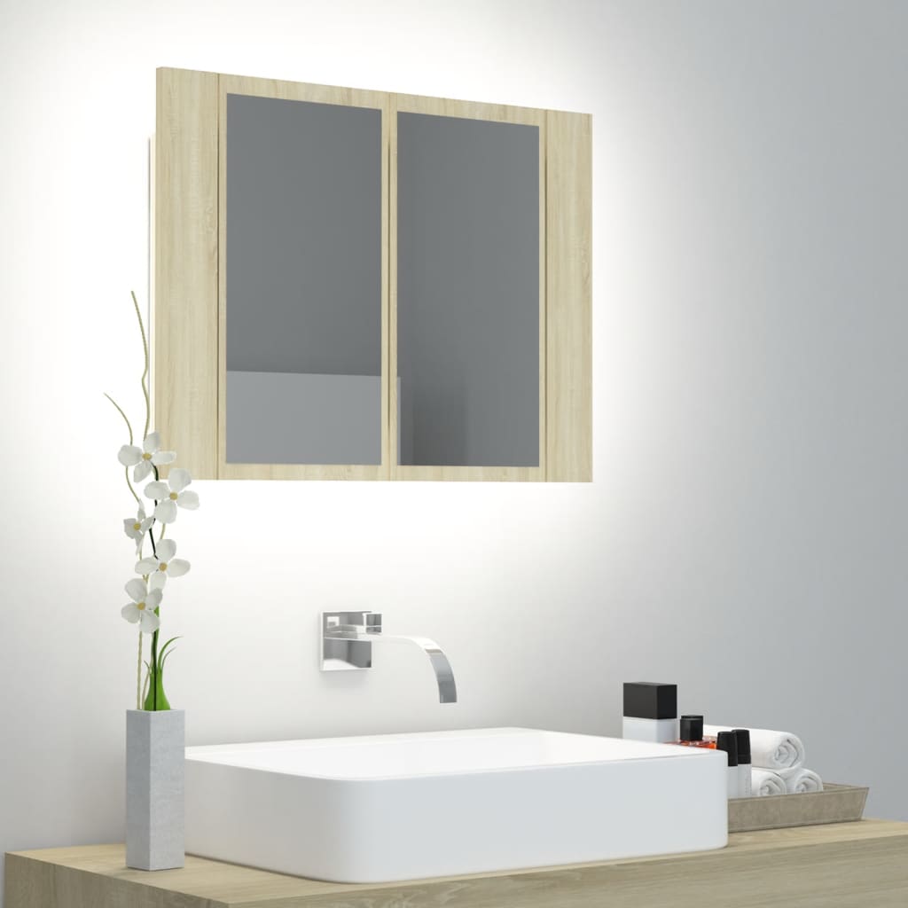 Mobile Specchio Led 60X12X45 Cm Multistrato