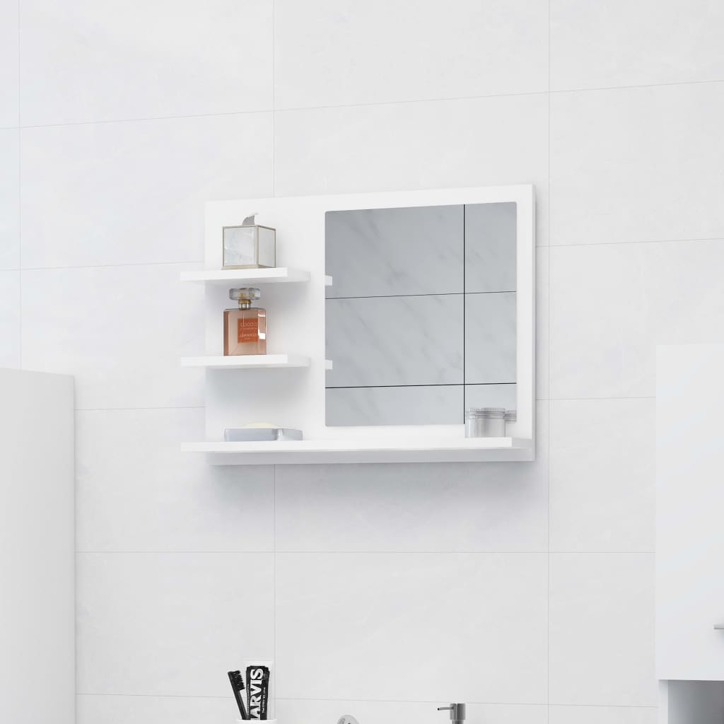 Armadietto A Specchio Da Bagno Legno Vecchio 60X10,5X45 Cm
