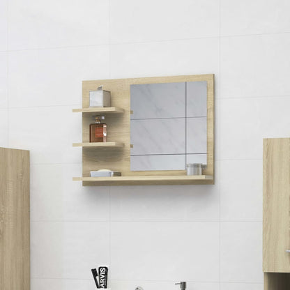 Armadietto A Specchio Da Bagno Legno Vecchio 60X10,5X45 Cm