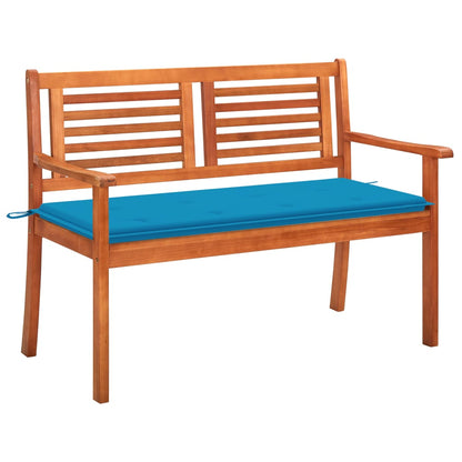 Panchina Da Giardino 2 Posti E Cuscino 120Cm Massello Eucalipto