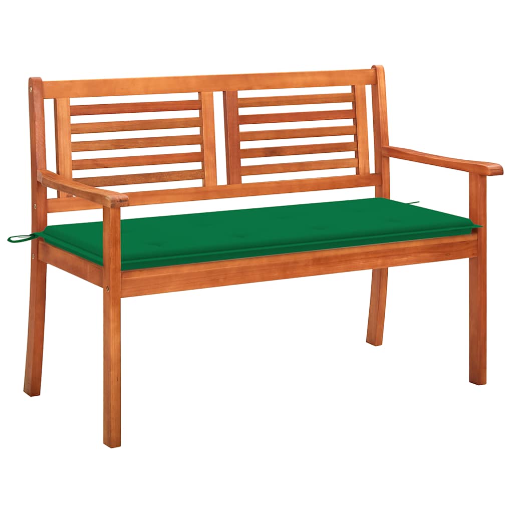 Panchina Da Giardino 2 Posti E Cuscino 120Cm Massello Eucalipto