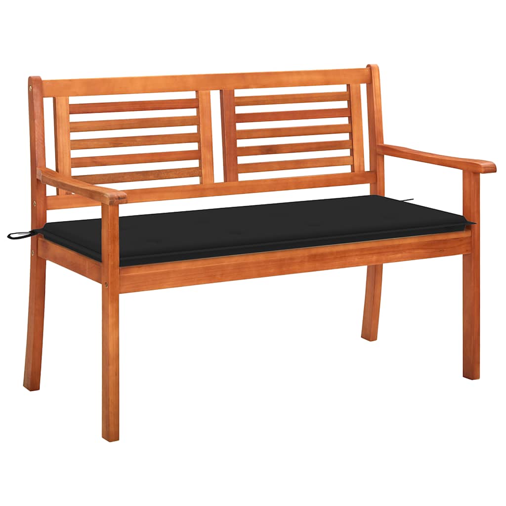 Panchina Da Giardino 2 Posti E Cuscino 120Cm Massello Eucalipto