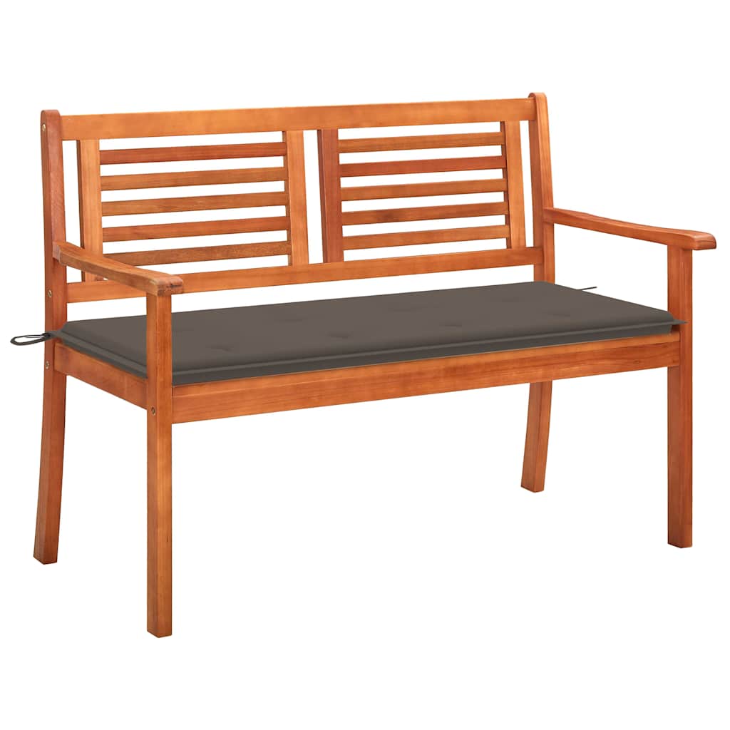 Panchina Da Giardino 2 Posti E Cuscino 120Cm Massello Eucalipto