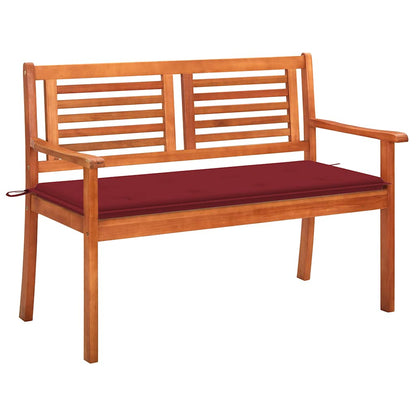 Panchina Da Giardino 2 Posti E Cuscino 120Cm Massello Eucalipto