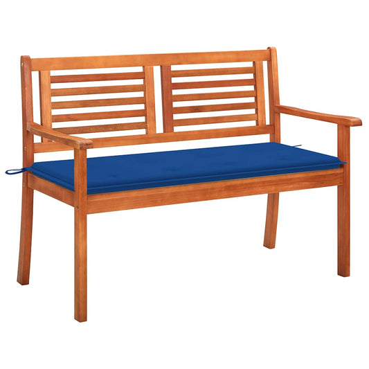 Panchina Da Giardino 2 Posti E Cuscino 120Cm Massello Eucalipto