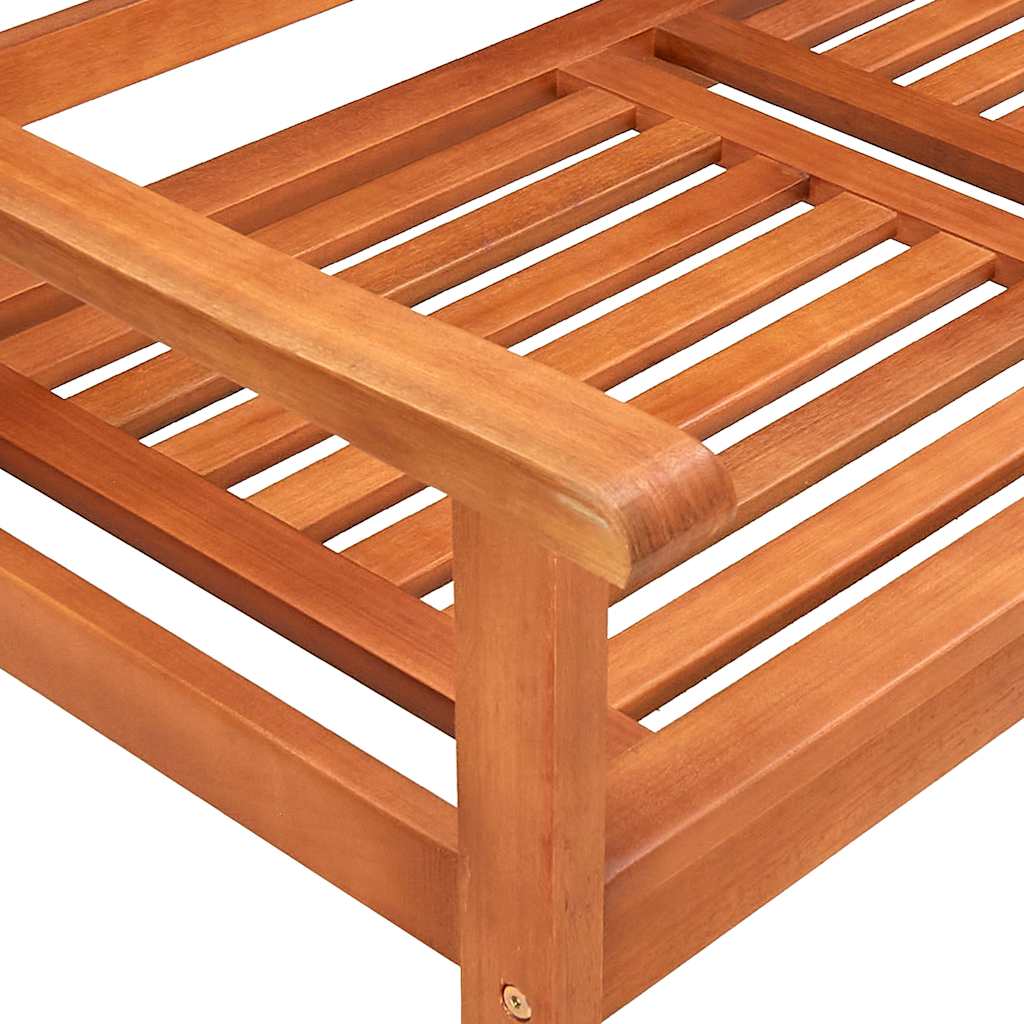 Panchina Da Giardino 2 Posti E Cuscino 120Cm Massello Eucalipto