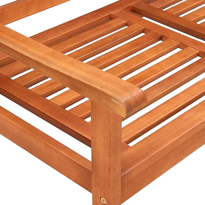 Panchina Da Giardino 2 Posti E Cuscino 120Cm Massello Eucalipto