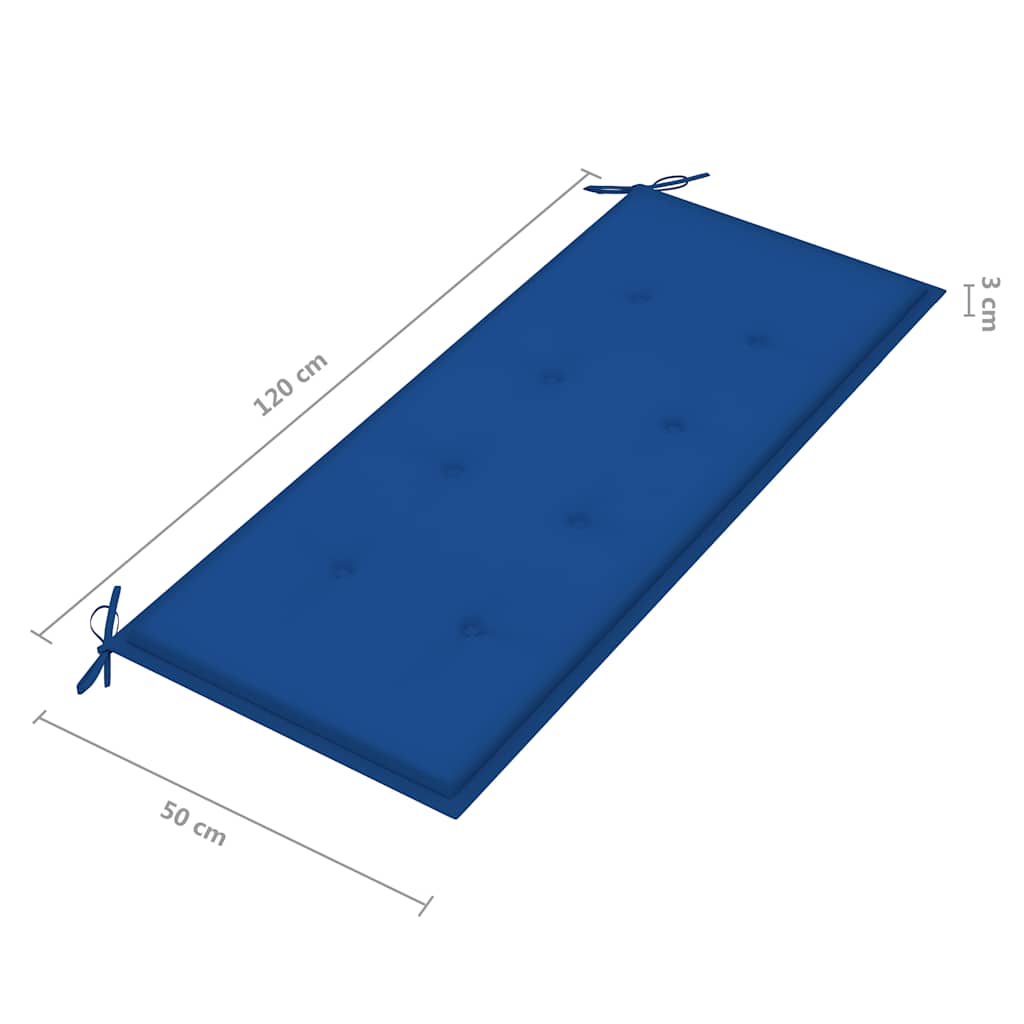 Panchina Da Giardino 2 Posti E Cuscino 120Cm Massello Eucalipto