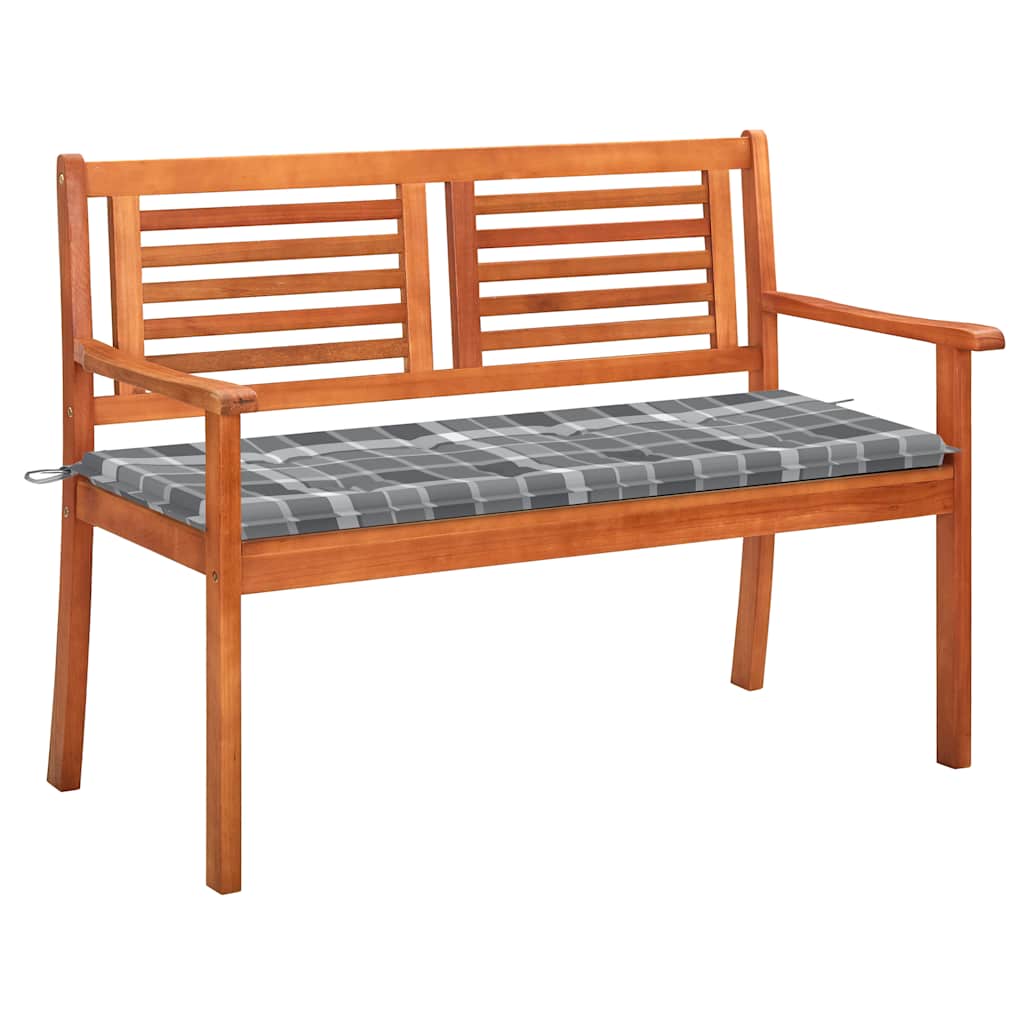 Panchina Da Giardino 2 Posti E Cuscino 120Cm Massello Eucalipto