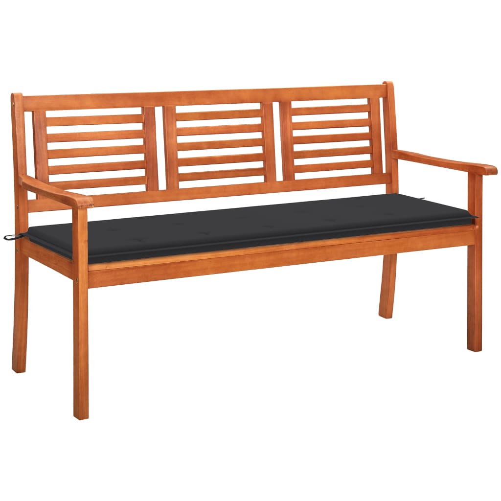 Panchina Da Giardino 2 Posti E Cuscino 120Cm Massello Eucalipto