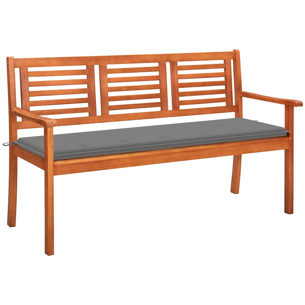 Panchina Da Giardino 2 Posti E Cuscino 120Cm Massello Eucalipto