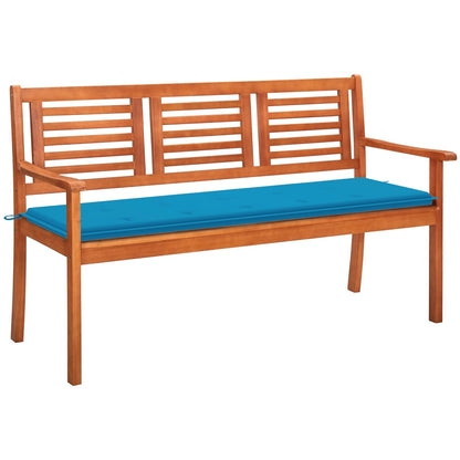 Panchina Da Giardino 2 Posti E Cuscino 120Cm Massello Eucalipto