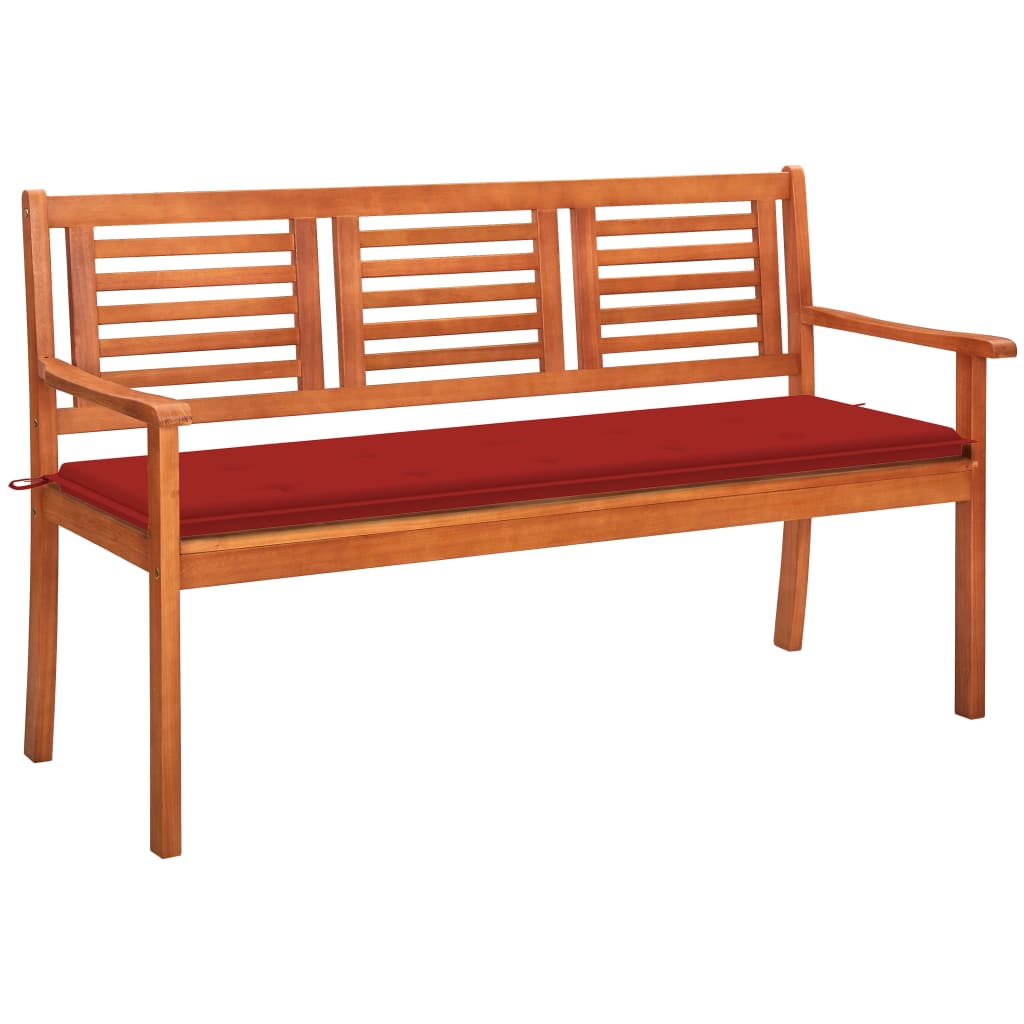 Panchina Da Giardino 2 Posti E Cuscino 120Cm Massello Eucalipto