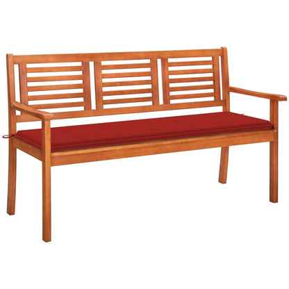 Panchina Da Giardino 2 Posti E Cuscino 120Cm Massello Eucalipto