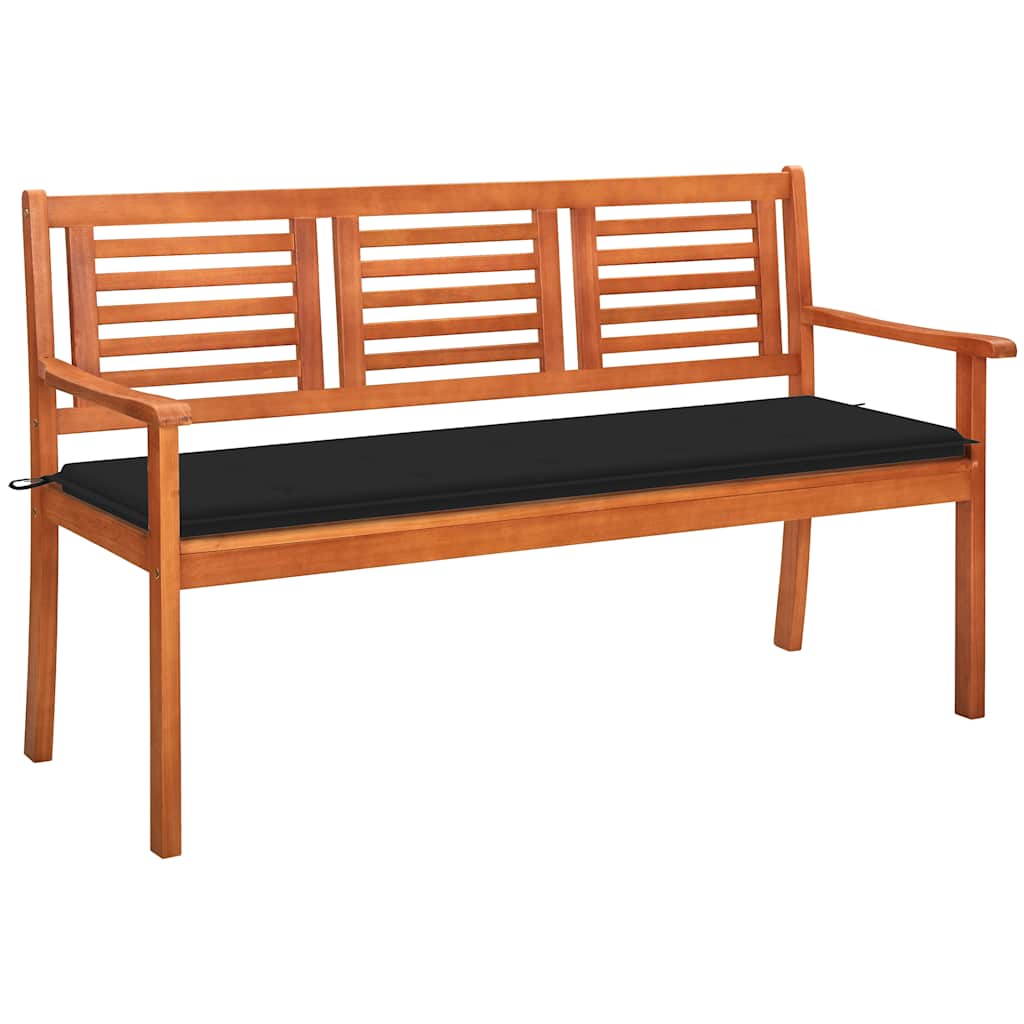 Panchina Da Giardino 2 Posti E Cuscino 120Cm Massello Eucalipto