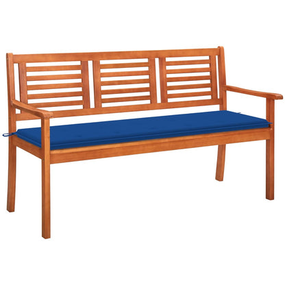 Panchina Da Giardino 2 Posti E Cuscino 120Cm Massello Eucalipto