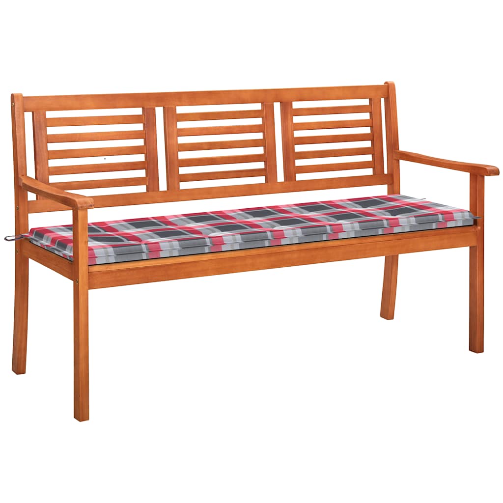 Panchina Da Giardino 2 Posti E Cuscino 120Cm Massello Eucalipto