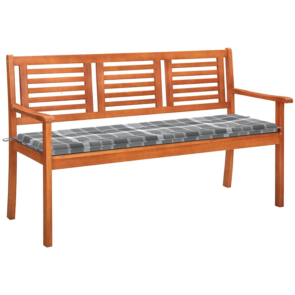Panchina Da Giardino 2 Posti E Cuscino 120Cm Massello Eucalipto
