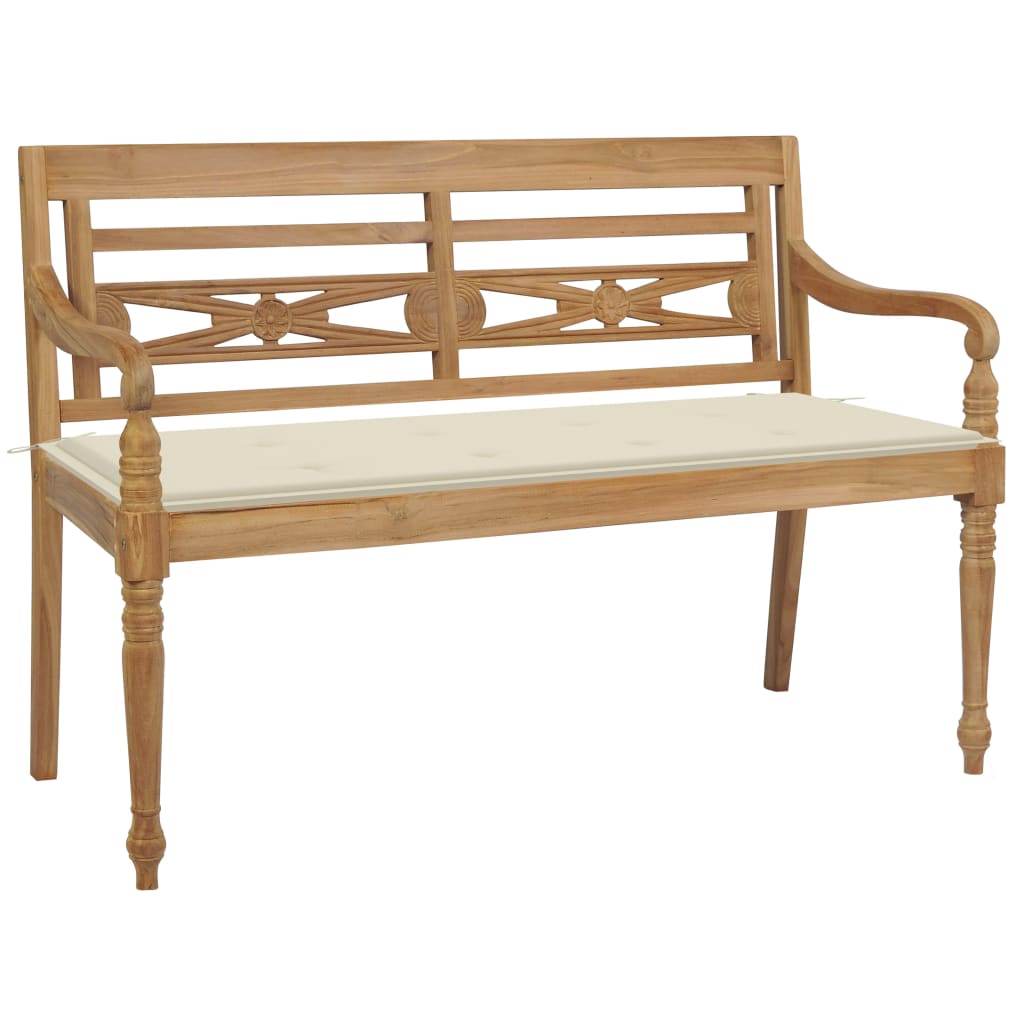 Panchina Batavia Con Cuscino 120Cm In Teak Massello