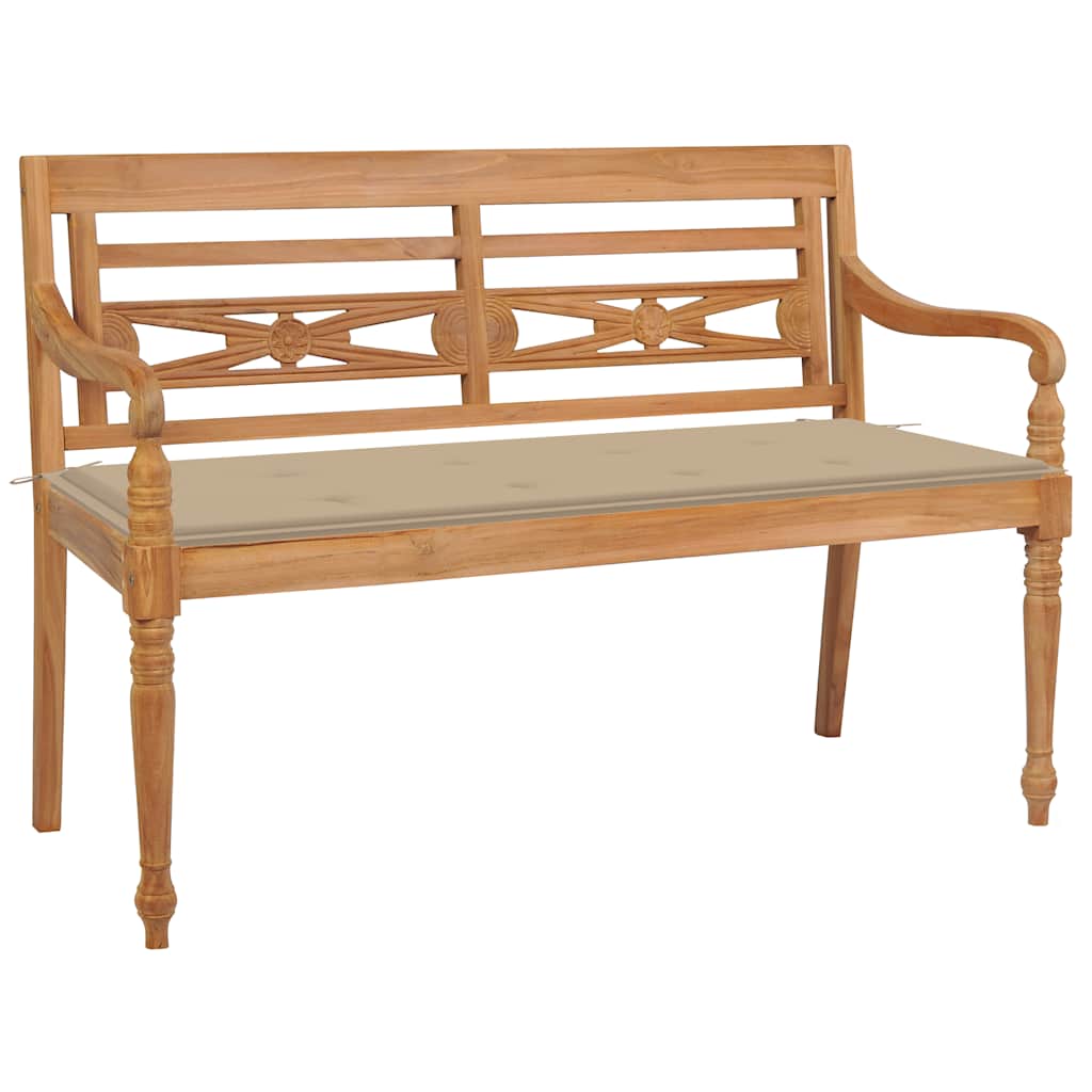Panchina Batavia Con Cuscino 120Cm In Teak Massello