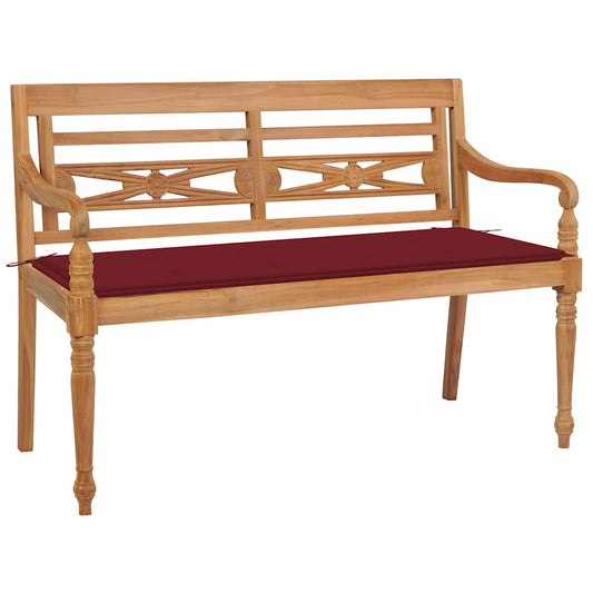 Panchina Batavia Con Cuscino 120Cm In Teak Massello